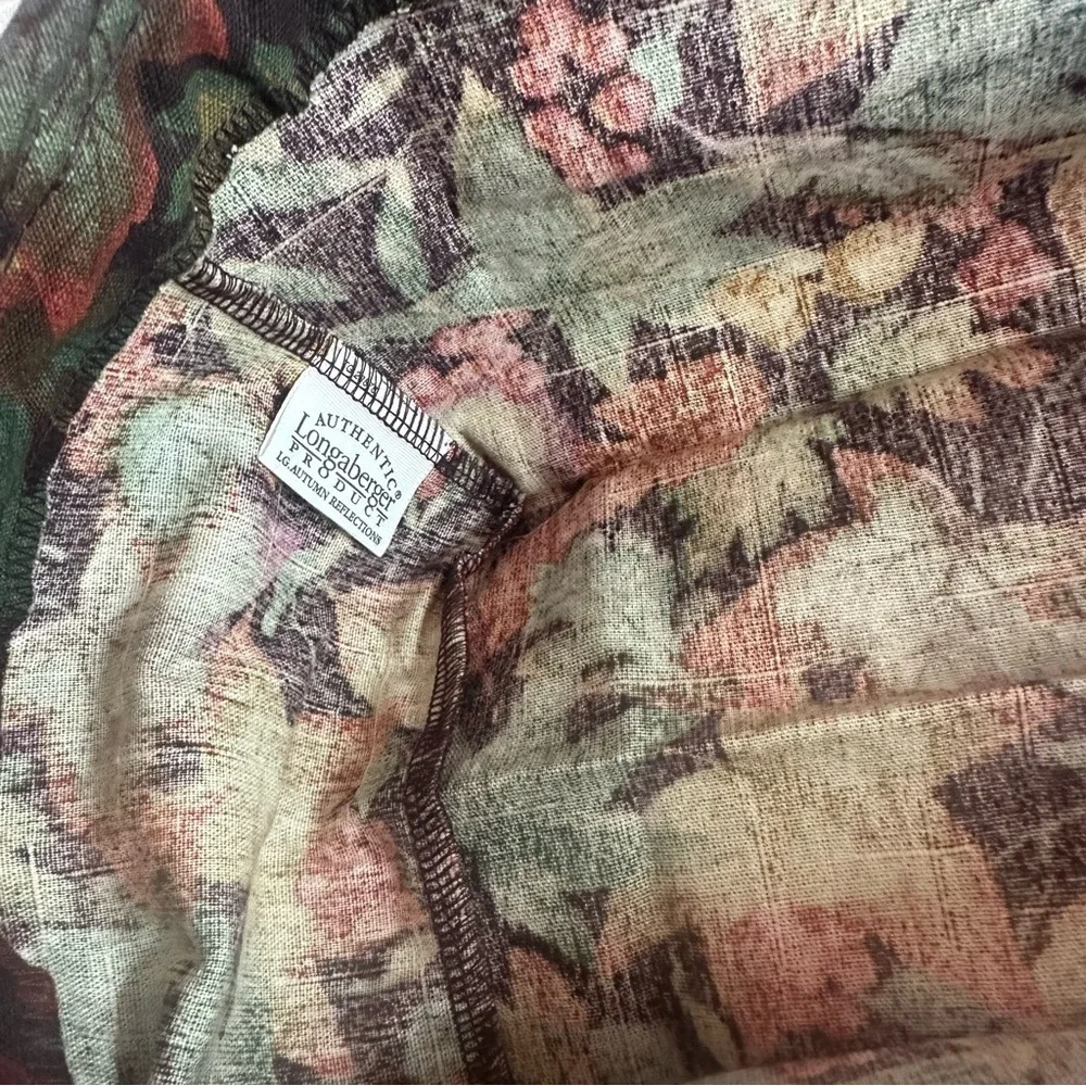 Longaberger Large Basket Liner Autumn Reflections Fall Leaf Farmhouse